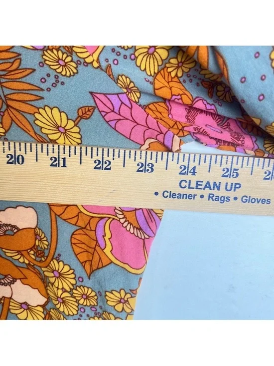 Natural Life Twiggy Vibrant Floral Button-Up Tunic Shirt Dress Pink & Mustard - Picture 3 of 14